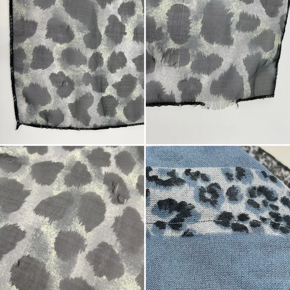 Vintage Animal Print Scarves Set of Three Leopard Zebra Tiger‎ Snake Blue Black